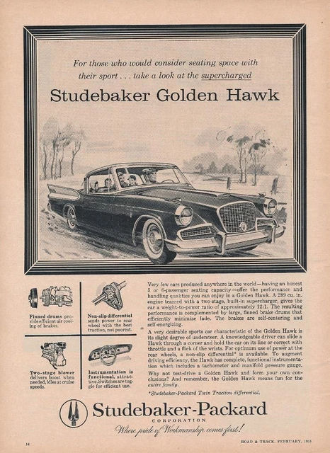Magazine Ad - 1958 - Studebaker Golden Hawk