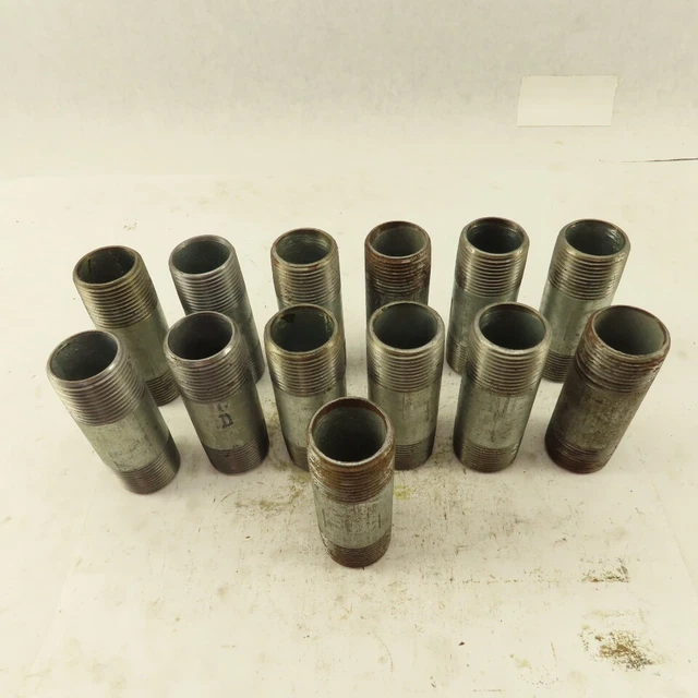 1" NPT x 3-1/2" Galvanized Iron Pipe Nipple Fitting Schedule 40 Lot of 13