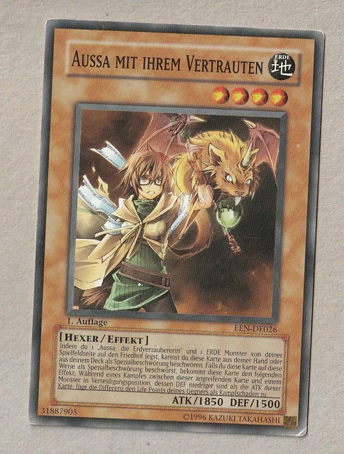 YU-GI-OH AUSSA MIT ihrem Vertrauten EEN-DE026 deutsche Karte 1. Auflage ...