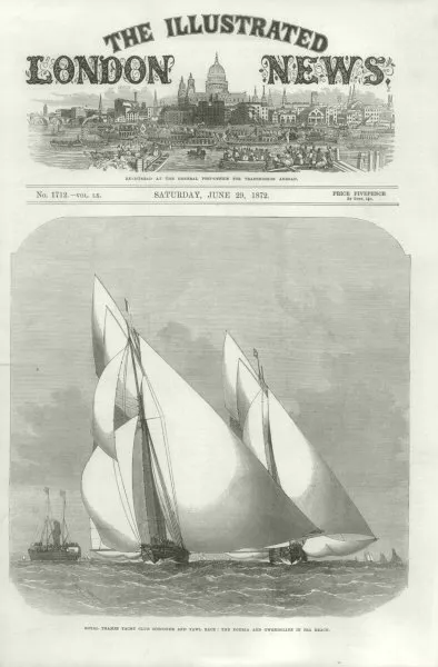 Royal Thames Yacht club schooner & yawl race: Egeria Gwendoline sea reach 1872