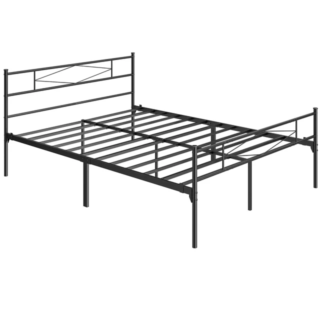 HOMCOM 5FT KING Bed Frame with Headboard and Footboard, Metal Platform ...