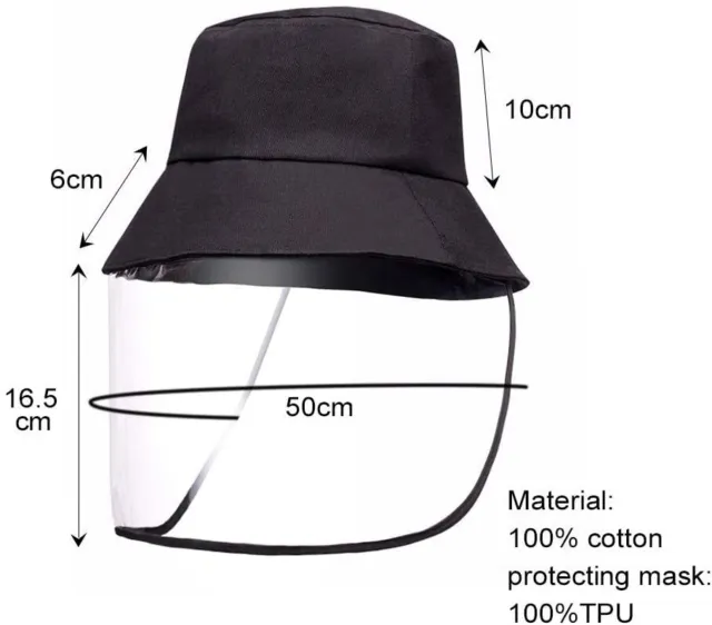 Schutz Eimer Mütze mit Vollgesichtsschild Visier Anti UV PSA - Unisex 3