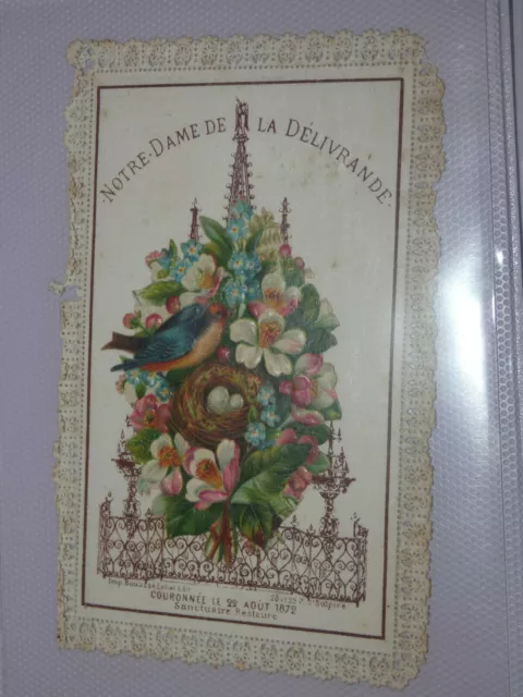 Image pieuse couleur canivet dentelle notre dame de la delivrande bouasse