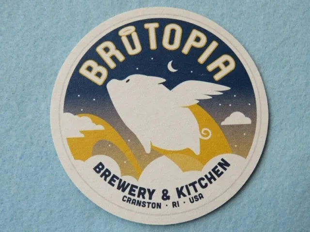 Beer Bar Coaster: BRUTOPIA Brewery & Kitchen ~ Cranston, RHODE ISLAND