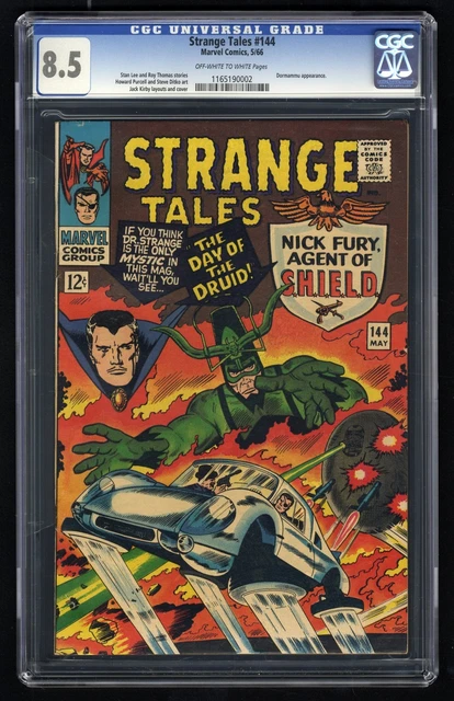 Strange Tales #144 CGC VF+ 8.5 Off White to White Jack Kirby Cover! Marvel 1966