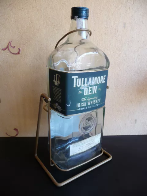 Tullamore Dew irish whiskey EMPTY large bottle 4.5l glass scotch swing cradle 2