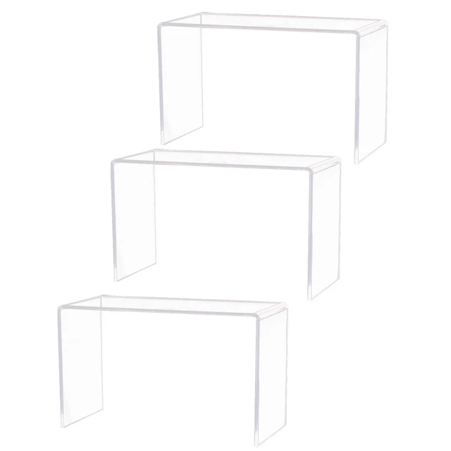 3 pz supporto alzata acrilico scaffale trasparente display cupcake rack di archiviazione a forma di
