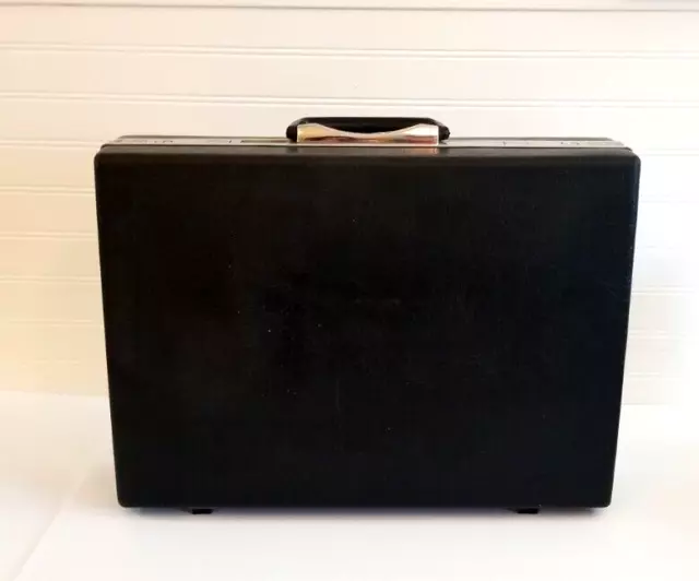 Vintage Samsonite Briefcase Hard Shell Black Attache Case 2 Locks with Key 18"