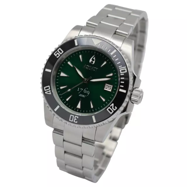 Aquacy 1769 Hei Matau Men's 300M Automatic Green Dial Watch ETA SWISS MOVEMENT