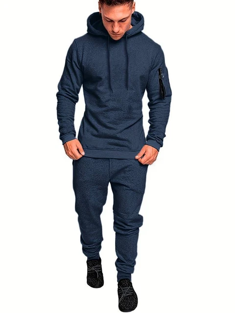 Set Tuta sportiva da Uomo felpa cappuccio + pantalone Jogging 5 colori