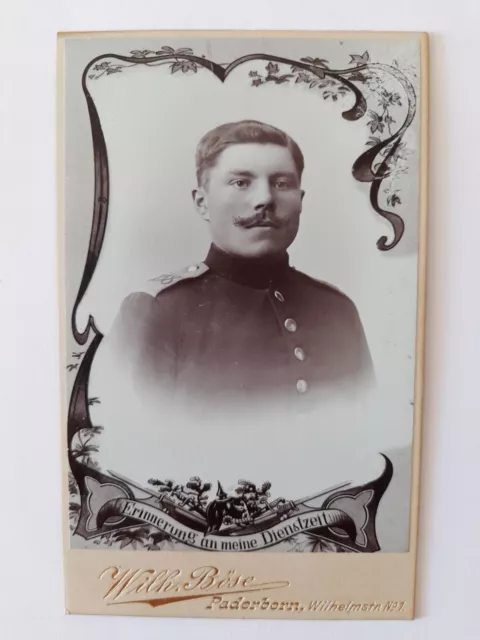 CdV Portrait Paderborn Regiment 158 Soldat Offizier  Atelier Böse Dienstzeit