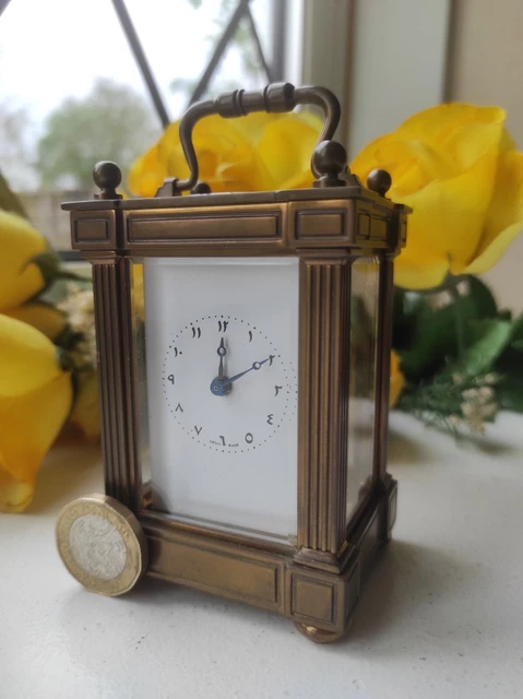 UNUSUAL VINTAGE MATTHEW Norman Miniature Carriage Clock Arabic Numerals unusual-vintage-matthew-norman-miniature-carriage-clock-arabic-numerals
