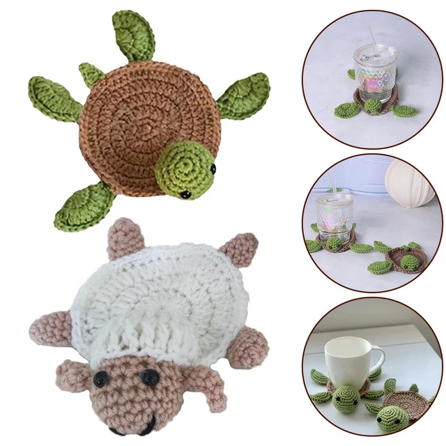 Peluche Carlin Crochet Positive Avec Carte Inspirante - Acrylique, ~7 Cm, Décoration Bureau, Cadeau Amoureux Des Animaux - 14