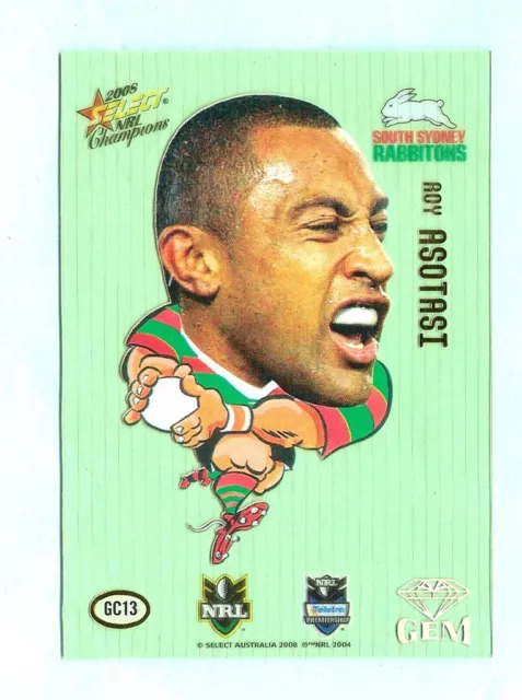2008  South Sydney Rabbitohs  Rugby League Star Gem Card Gc13  Roy Asotasi