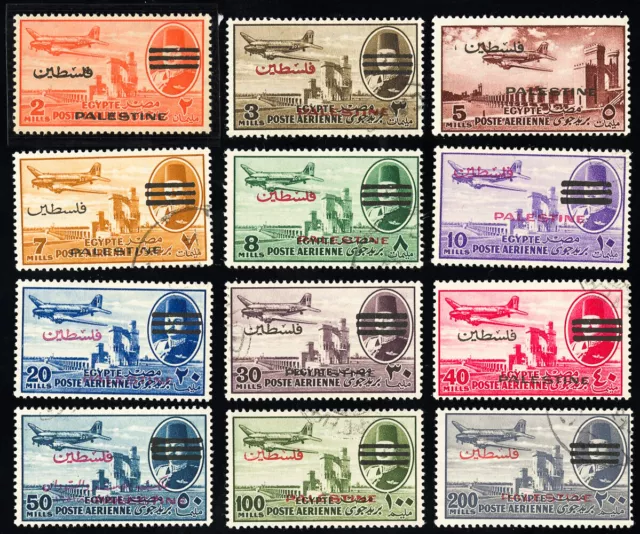 Egypt Palestine Stamps # N13//24 Used+Unused VF Scott Value $160.00