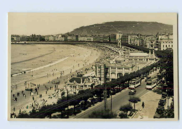B806/ Spanien San Sebastian Vista general de la Playa Foto AK