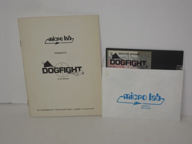Vintage Software Apple II IIe IIc IIgs 1980 Micro Lab DOGFIGHT