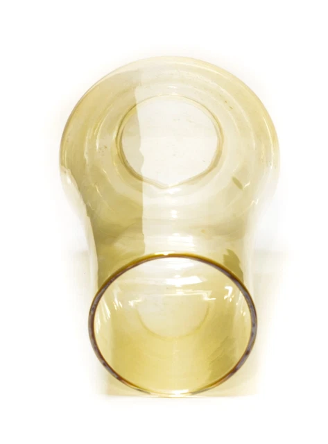 Vintage Amber Glass Chimney Kerosene Oil Or Electric Lamp Shade Globe 6 3/4" H 3