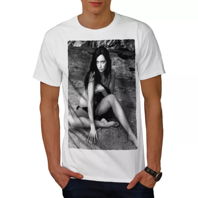 Wellcoda Nude Woman Hot Girl Sexy Mens T-shirt, Lady Graphic Design Printed  Tee