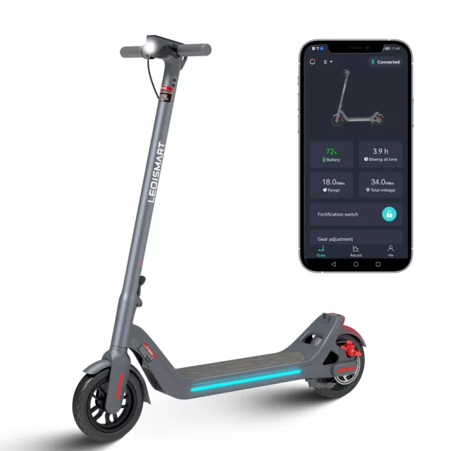 Scooter eléctrico Adulto LEQISMART D12, Motor de 630W, Hasta 28 Mi, IPX5 y APP