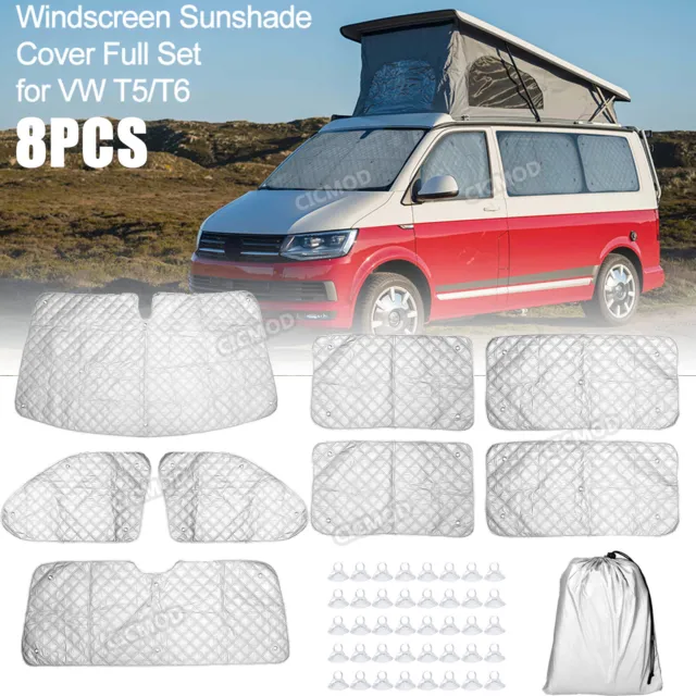 ISOCAMP® Fensterisolierung Thermomatten Cockpit VW T6/T6.1 Bulli Verdunklung