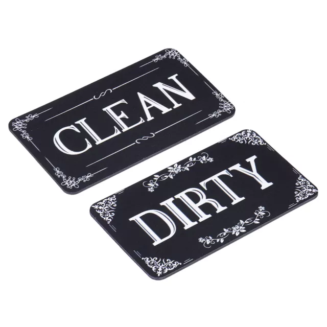 Dishwasher Magnet Clean Dirty Sign Rectangle Garland Black-Black Version