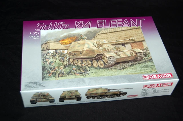DRAGON 1/72 SCALE Sd.Kfz.184 Panzerjager Tiger (P) Elefant Tank Hunter ...