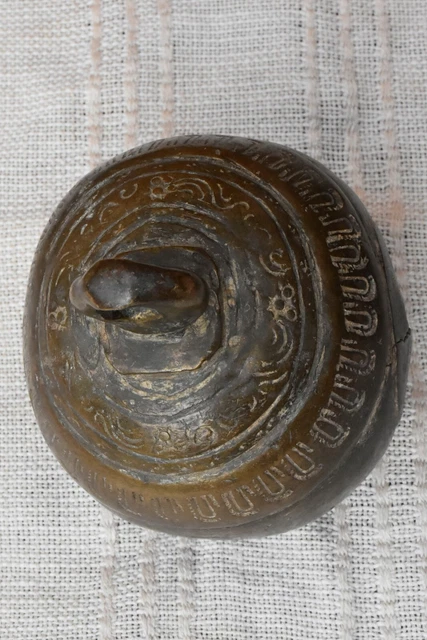 Large Antique  Bronze Cattle - Elephant Burmese Bell Good Sound And Patina 2