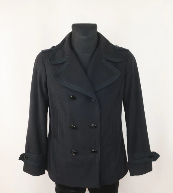Manteau Long Femme BURTON Bleu Marine En Laine - Taille 42, Neuf Avec étiquettes