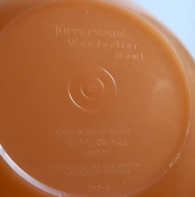 Vintage Tupperware Wonderlier Bowl Container Tupper Seal Large Retro Peach 229-7 3