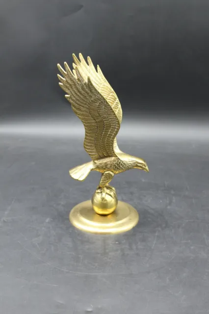 Vintage Brass American Eagle Sculpture 10” Tall 5” Wing Span