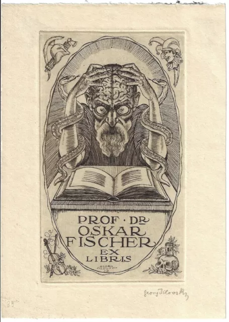 GEORG JILOVSKY: Exlibris für Dr. Oskar Fischer, 1919