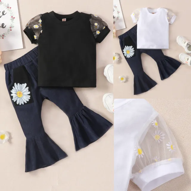 Girls Clothes Outfits Short T-Shirt + Floral Pant Sets Toddler Girl Clothing
