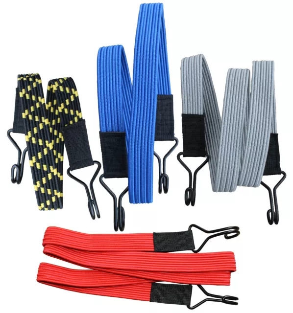 Flat Elastic Bungee Cord Luggage Straps Heavy Duty, Cargo Tie Down, Roof Trailer