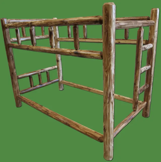 Torched Cedar Log Bunk Bed - Full - $999 - Free Shipping, Premium Finish
