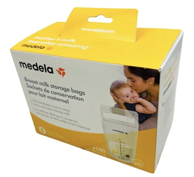 Medela Breast Milk Storage Bags, 100 Count, Ready to Use Breastmilk Bags for ...