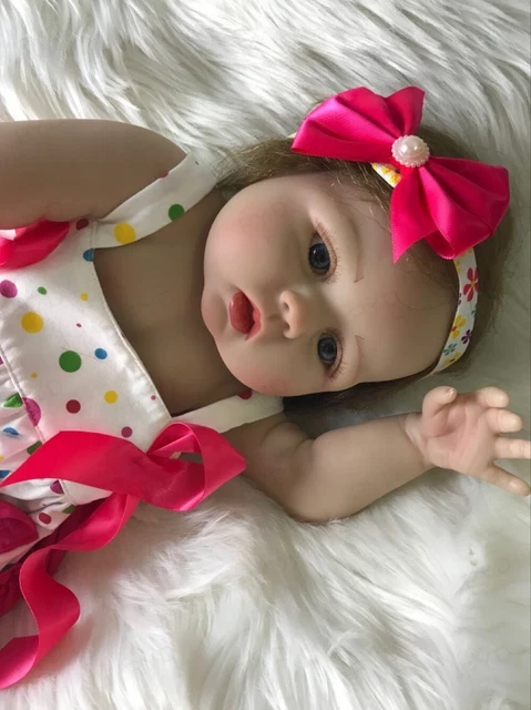 Washable Reborn Baby Dolls Full Body Vinyl Silicone Newborn Toddlers Girl Doll