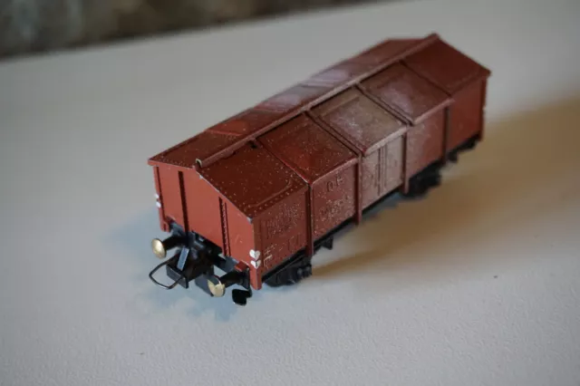 Vintage Trix Eisenbahn Wagon Western Germany Klappdeckel Güterwagen