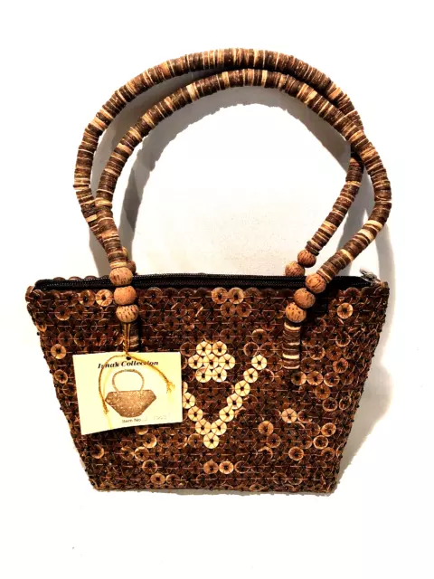 Isha's Collection Jamaica Handmade Coconut Shell Small Purse Handbag Bag
