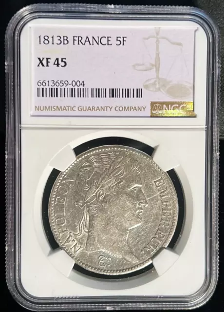 France First Empire 1813 B 5 Francs *NGC XF-45* Sharp Detail Plenty Luster