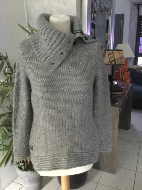 Pull GAASTRA SPORT taille M(38/40) gris irisé laine bon état