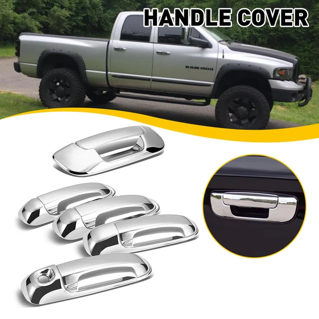 1/2Set Chrome Door Tailgate Handle 4 + For 2002-2008 Covers Dodge Ram 2500 1500