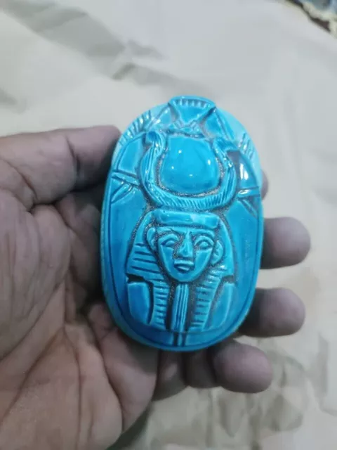 Unique Ancient Egyptian Antiquities Egyptian Scarab Beetle with Ramses II BC