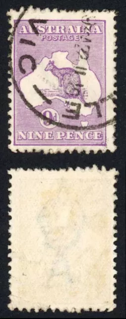 Australia SG39 9d Violet Die II Kangaroo wmk 3rd Crown