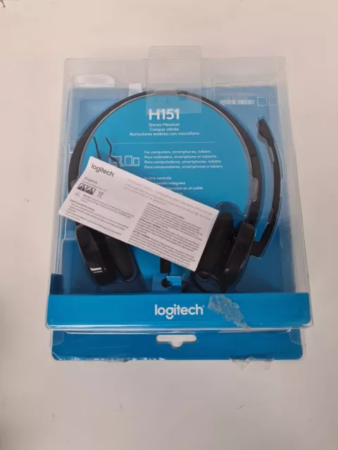 Logitech H151 Stereo Headset with Mic Multi-Device In-Line Controls *B-GRADE*