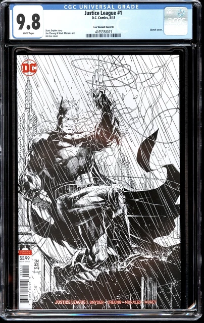 Justice League #1 Jim Lee Variant B Batman Sketch Cover CGC 9.8 DC Comics Movie
