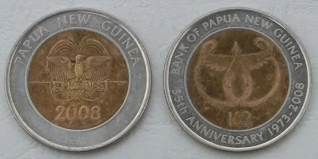 Papua-Nueva / Papua Nuevo Guinea 2 Kina 2008 p51 sin circular