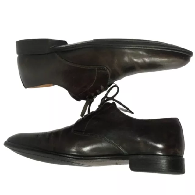 Dolce & Gabbana Brushed Leather Lace-Up Derby Shoes in Brown US 9.5 2