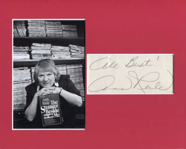 Ann Rule True Crime Author The Stranger Beside Me Signed Autograph Photo Display