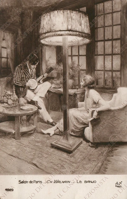 1931 Le Banjo Salon de Paris Ch. Walhain Cartolina